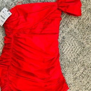 NWT Zara Red One-Shoulder Mini Dress - Size M